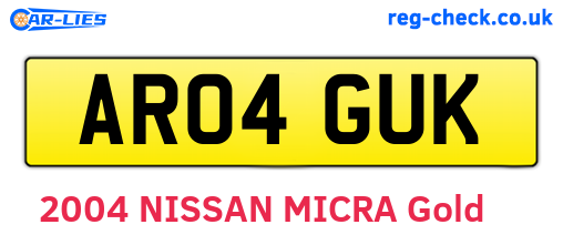AR04GUK are the vehicle registration plates.