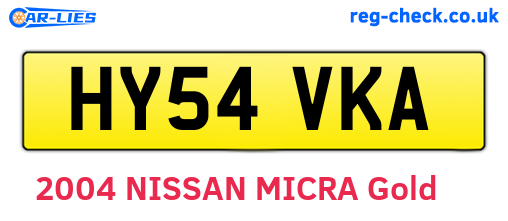 HY54VKA are the vehicle registration plates.