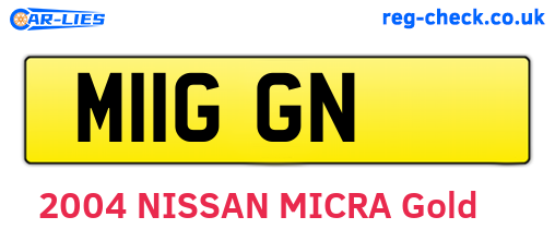 M11GGN are the vehicle registration plates.