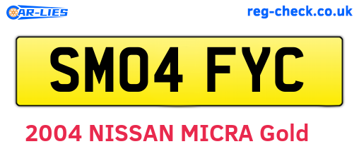 SM04FYC are the vehicle registration plates.