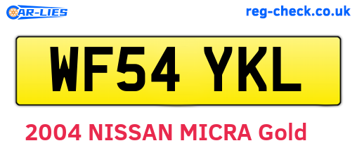 WF54YKL are the vehicle registration plates.