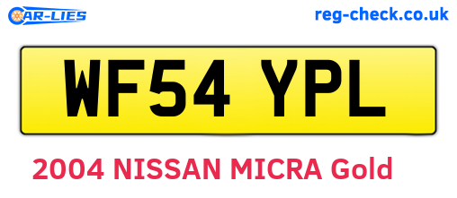WF54YPL are the vehicle registration plates.