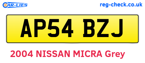 AP54BZJ are the vehicle registration plates.