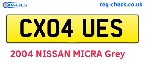 CX04UES are the vehicle registration plates.