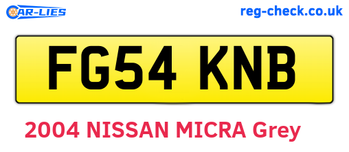FG54KNB are the vehicle registration plates.