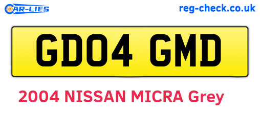 GD04GMD are the vehicle registration plates.