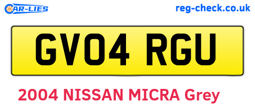 GV04RGU are the vehicle registration plates.