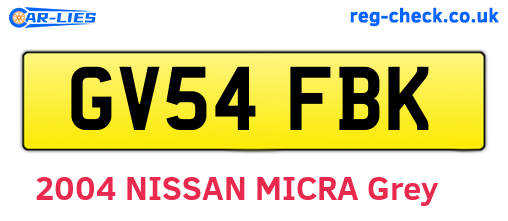 GV54FBK are the vehicle registration plates.