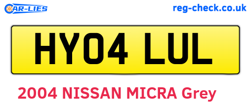 HY04LUL are the vehicle registration plates.