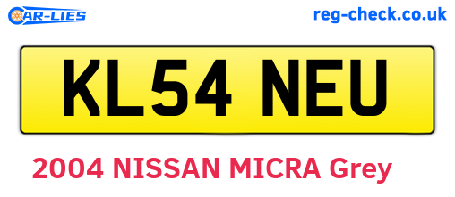 KL54NEU are the vehicle registration plates.