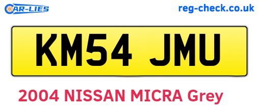 KM54JMU are the vehicle registration plates.