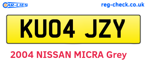 KU04JZY are the vehicle registration plates.