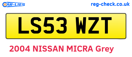 LS53WZT are the vehicle registration plates.