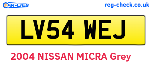 LV54WEJ are the vehicle registration plates.