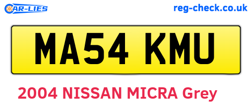 MA54KMU are the vehicle registration plates.