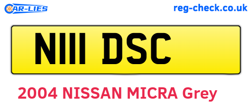 N111DSC are the vehicle registration plates.