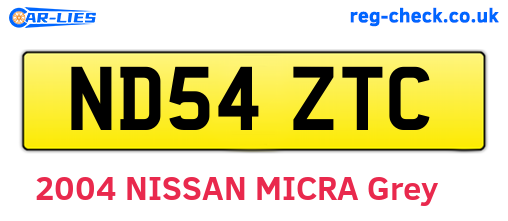 ND54ZTC are the vehicle registration plates.