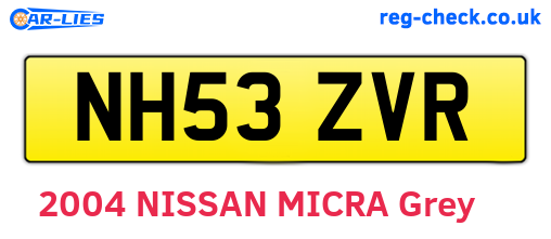 NH53ZVR are the vehicle registration plates.
