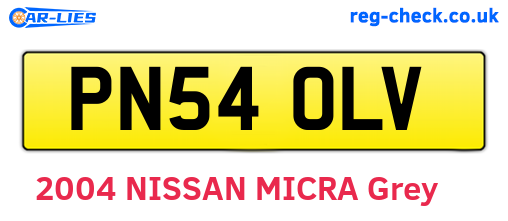 PN54OLV are the vehicle registration plates.