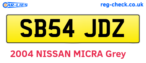 SB54JDZ are the vehicle registration plates.