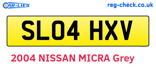 SL04HXV are the vehicle registration plates.