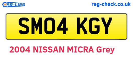 SM04KGY are the vehicle registration plates.
