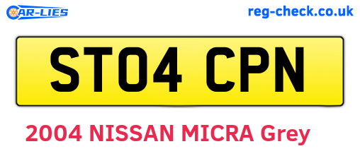 ST04CPN are the vehicle registration plates.