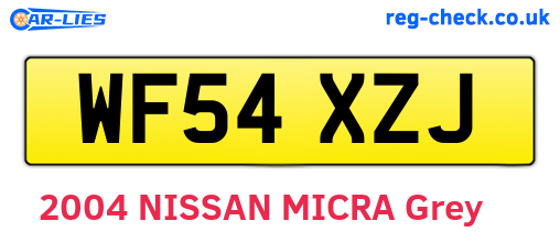 WF54XZJ are the vehicle registration plates.