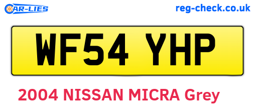WF54YHP are the vehicle registration plates.