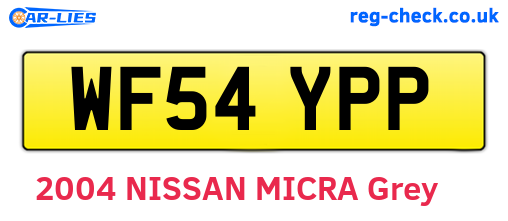 WF54YPP are the vehicle registration plates.