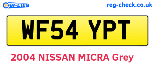WF54YPT are the vehicle registration plates.