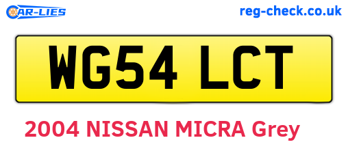 WG54LCT are the vehicle registration plates.