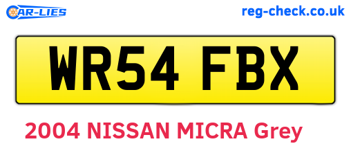 WR54FBX are the vehicle registration plates.