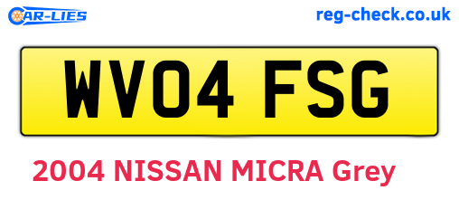 WV04FSG are the vehicle registration plates.