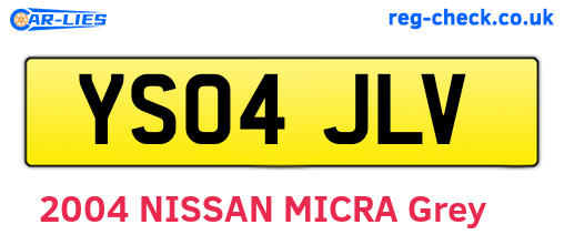 YS04JLV are the vehicle registration plates.