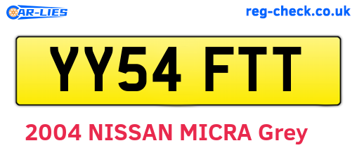 YY54FTT are the vehicle registration plates.