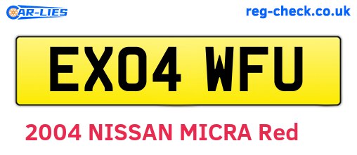 EX04WFU are the vehicle registration plates.