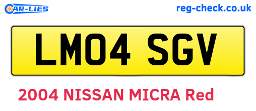 LM04SGV are the vehicle registration plates.