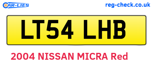 LT54LHB are the vehicle registration plates.