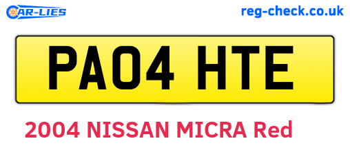 PA04HTE are the vehicle registration plates.