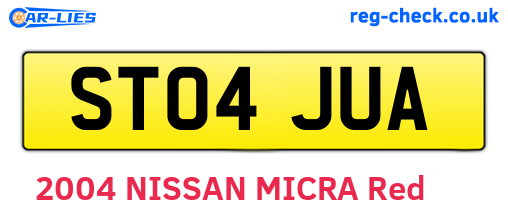 ST04JUA are the vehicle registration plates.