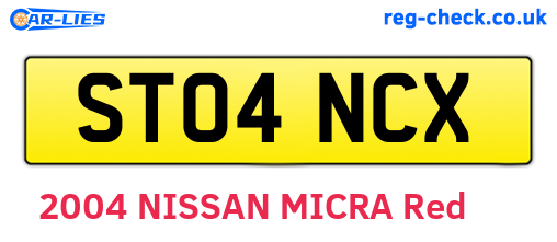 ST04NCX are the vehicle registration plates.