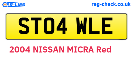 ST04WLE are the vehicle registration plates.