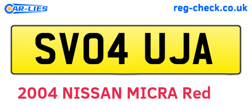 SV04UJA are the vehicle registration plates.