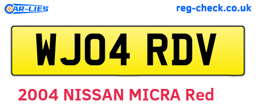 WJ04RDV are the vehicle registration plates.