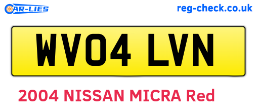 WV04LVN are the vehicle registration plates.