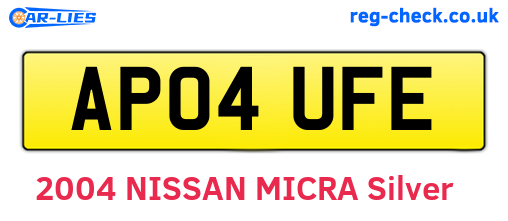 AP04UFE are the vehicle registration plates.