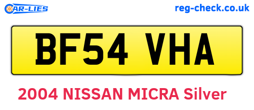 BF54VHA are the vehicle registration plates.