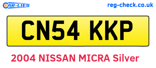 CN54KKP are the vehicle registration plates.