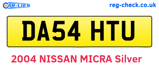 DA54HTU are the vehicle registration plates.